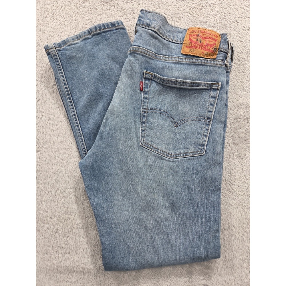 Levi's  513  Slim Straight Sz 36x30 Slim Jeans Mens Denim Medium Wash Stretch